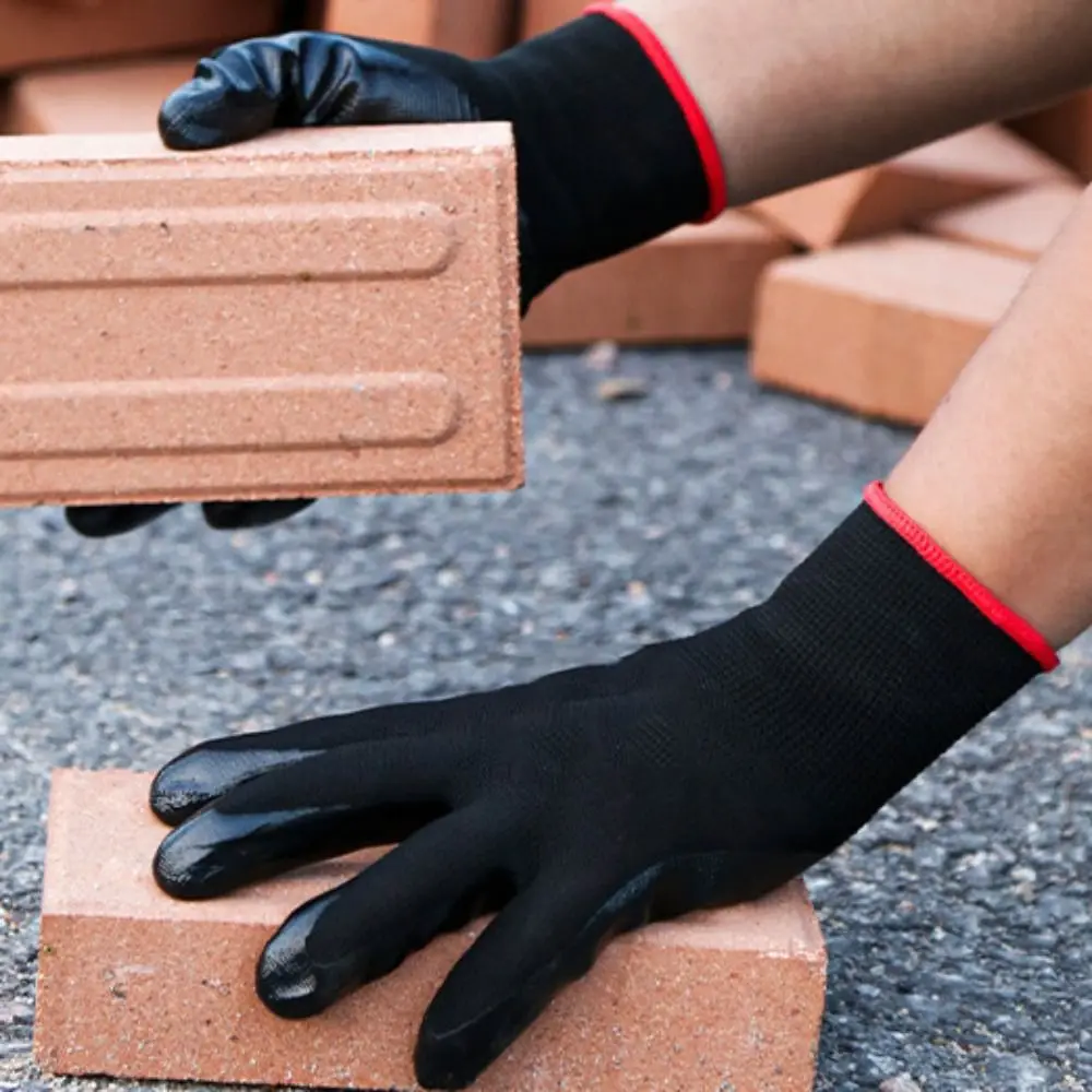 

12pairs Breathable Safety Work Gloves Flexible Excellent Grip Non-Slip Gloves Oil-Resistant Corrosion-Resistant