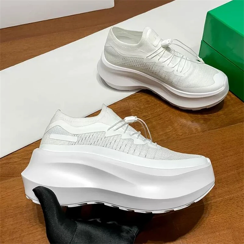 New Luxury Height Increase Casual Platform Shoes Wome Sneakers Female Mesh Thick Sole Sport Shoes High Heels Street Style