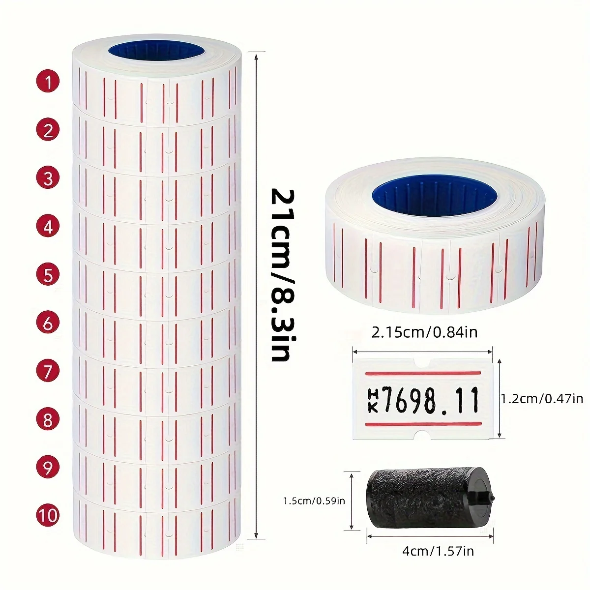 1 szt. Niebieski MX -55008-bitowy metkownica cyfrowy z 5000 tagami i 1 atramentem, cena tag maker zestaw z pistoletem biura, handlu detalicznego,