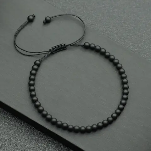 Yeni Makrome Bilezik Erkek Kadın Ayarlanabilir 4mm Bilezik Boncuk Doğal Lava Kaplan Gözü Bilezik Erkek Arkadaşı Festivali Aksesuarları