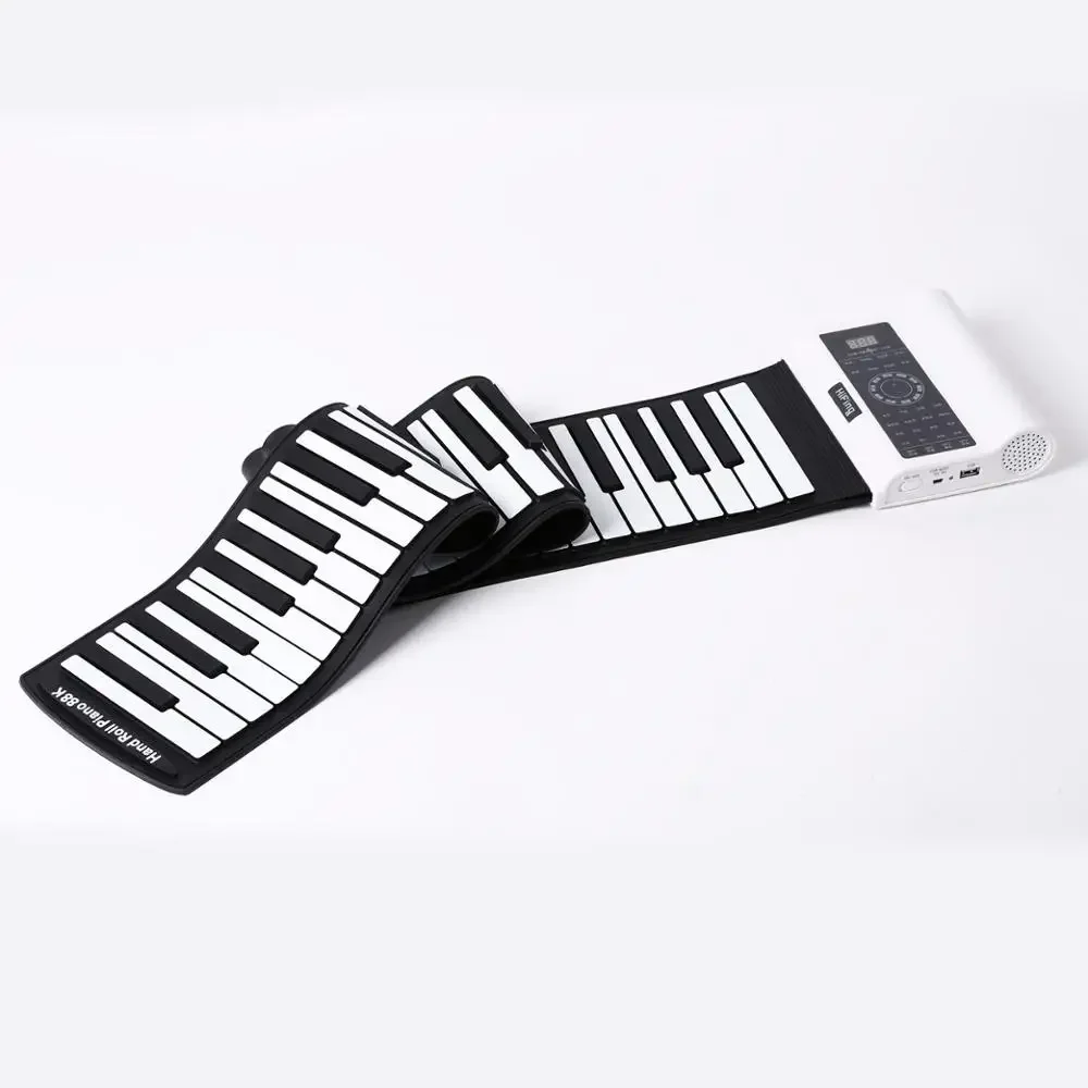 New Standard 88 Keys Soft Silicon Flexible Portable Roll Up Piano, Folding Piano Digital Electric Keyboard For Kids Adults