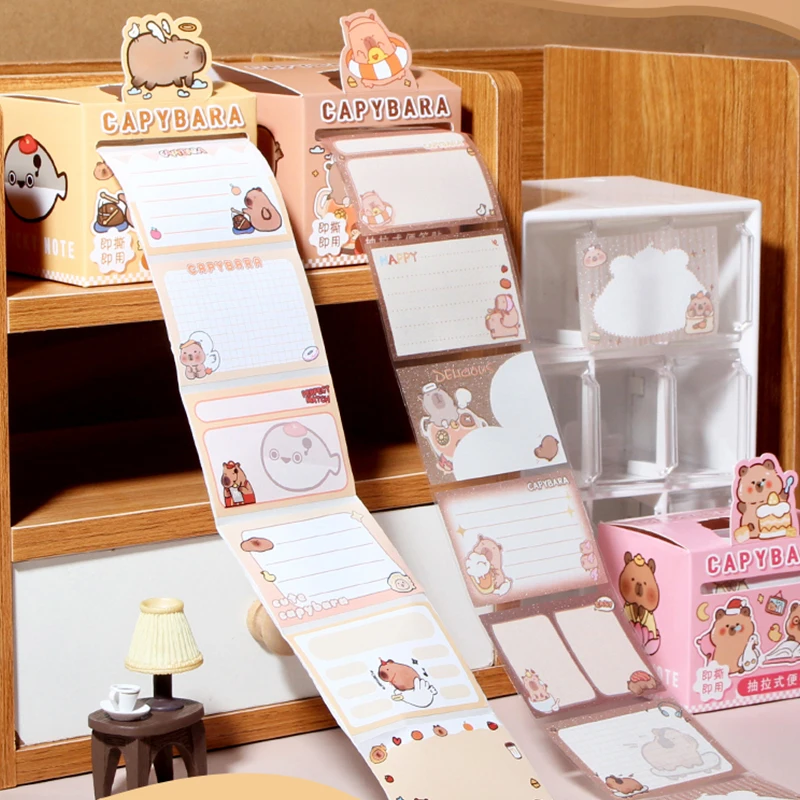 40 ورقة/حقيبة ملاحظات تبويب سحب كابيبارا اللطيفة لسكرابوكينغ بنفسك، مذكرة الاجتماعات، تذكير الجدول الزمني، إدارة الملفات، مكتب الدراسة