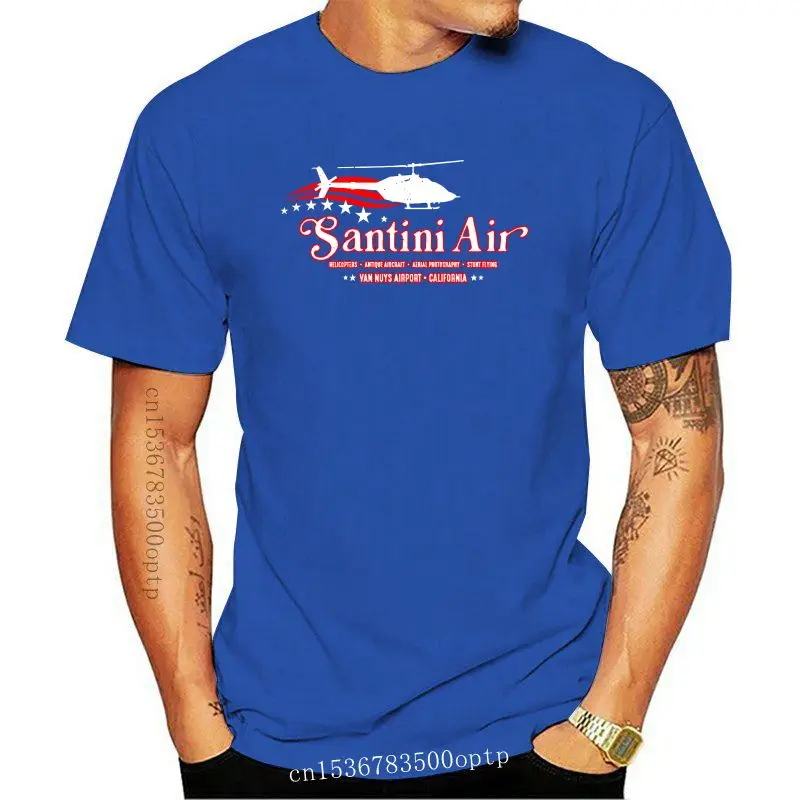 Mens Clothes  Santini Air Airwolf Inspired T-Shirt - Retro 80S Usa Helicopter Stunt Tv Tee Custom Print Tee Shirt