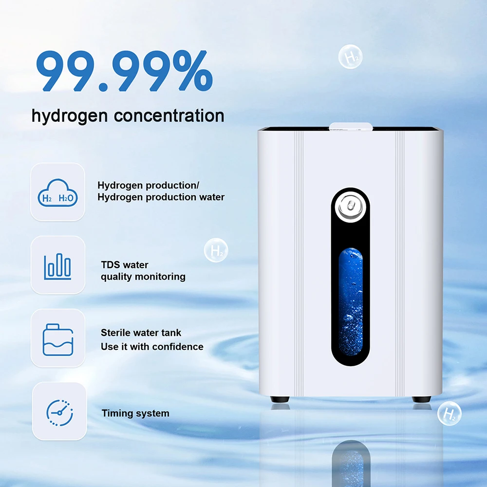 Suyzeko جهاز استنشاق الهيدروجين 150 مللي عالية النقاء النقي H2 آلة العلاج آلة استنشاق الهيدروجين الجزيئي المياه المؤين وتنقية