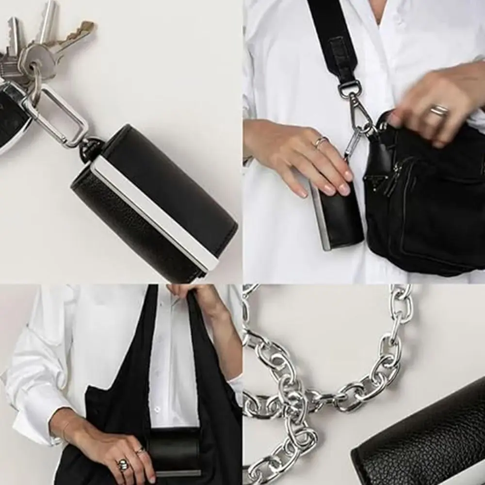 Mini Keychain Tote Bag with Key Ring Foldable Supermarket Eco-Friendly Bag Expandable Large Capacity Handbag Daily & Accessory