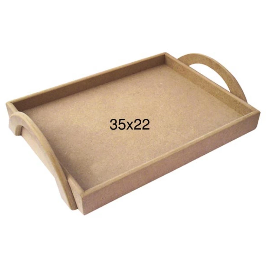 T718 Small D Handle Tray, Can Be Painted Mdf Raw Wood Tray