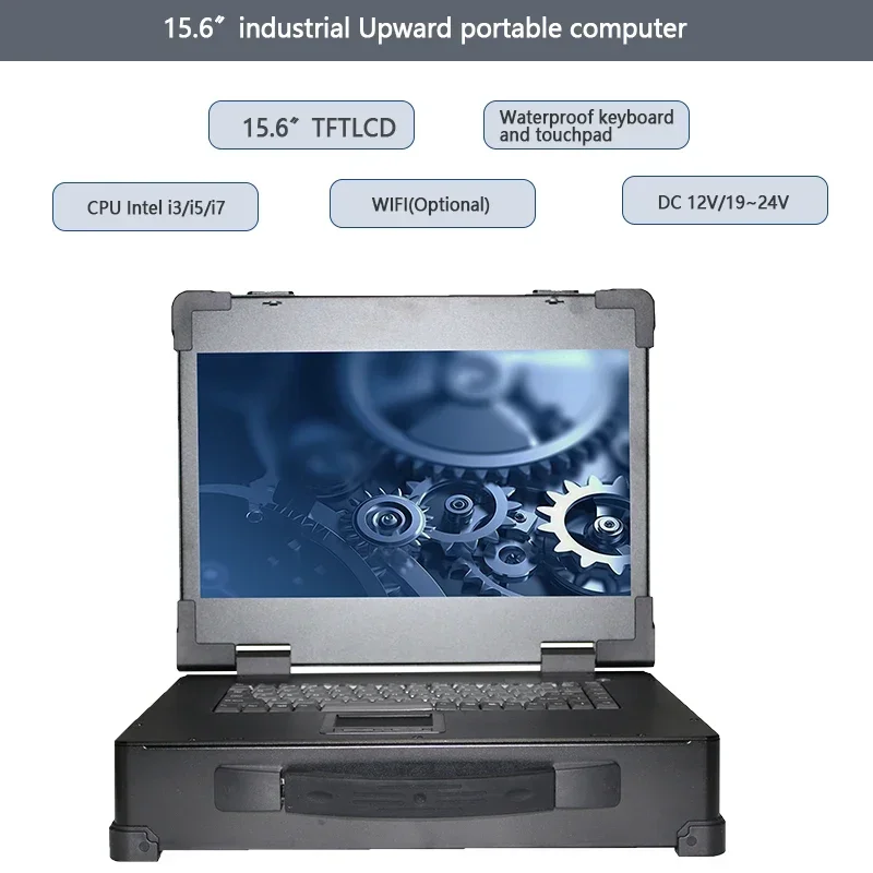 15.6 Inch Industrial Upward Portable Notebook Aluminum-Magnesium Alloy Chassis Rugged Laptop