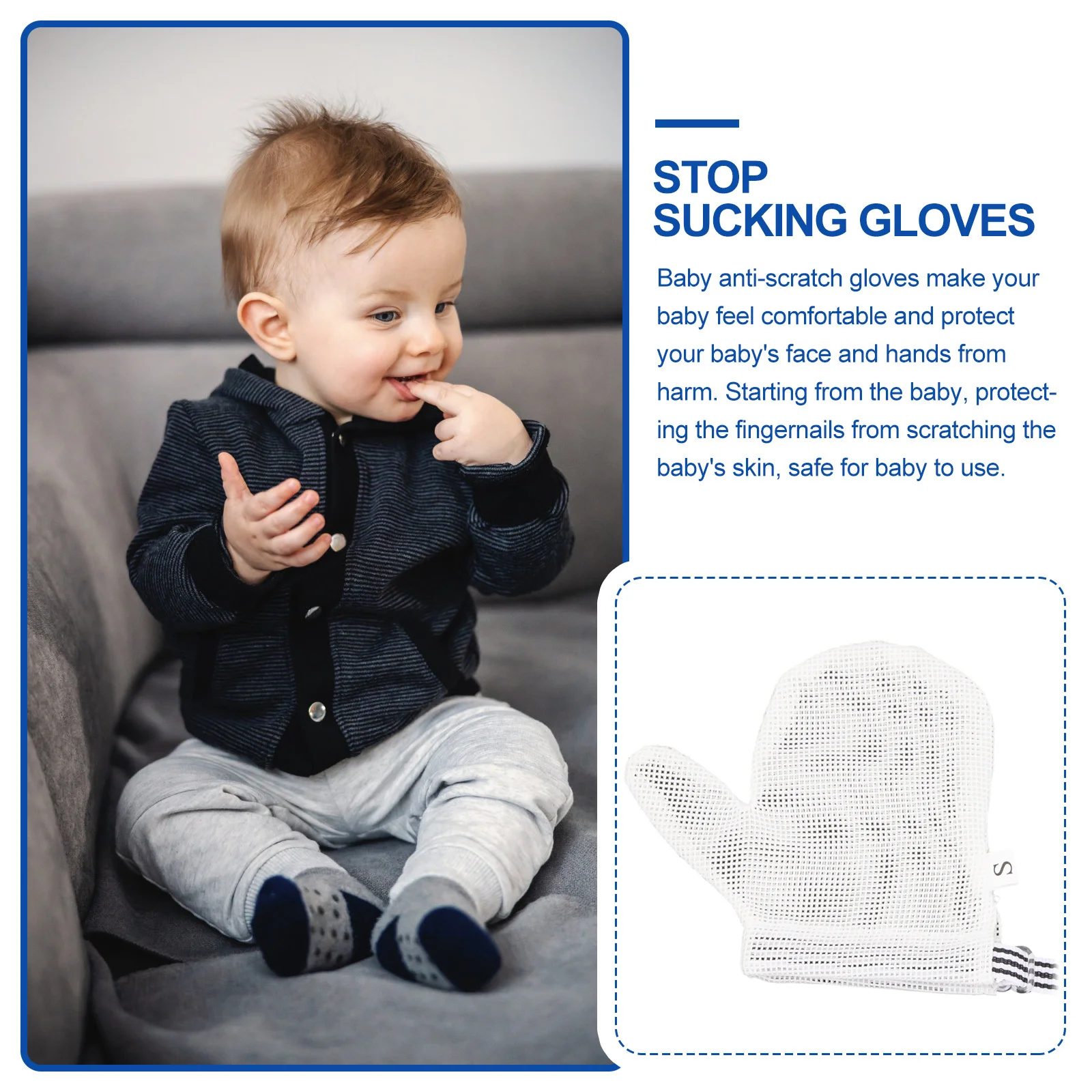 

1 пара детских перчаток для прорезывания зубов, варежки против царапин для малышей, дышащие сетчатые перчатки, защищающие варежки для новорожденных