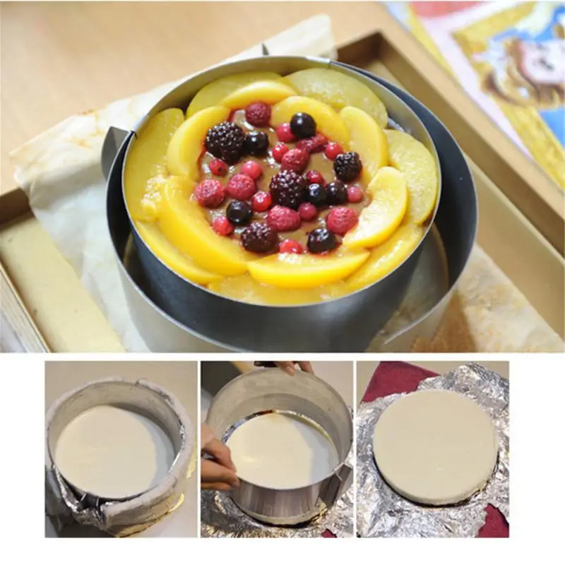 430 Stainless Steel 6-30cm Telescopic Mousse Ring Circle Mold Rustproof Adjustable With Scale Heightened Cake Rings For Baking