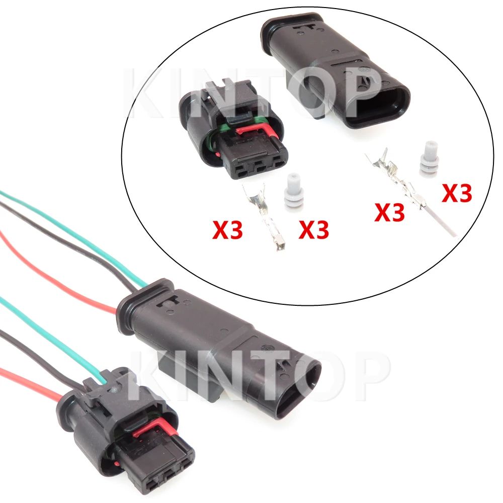 

1 Set 3 Pins Automobile Reversing Radar Probe Sealed Electric Wiring Socket Starter For Ford Land Rover 1488991-1 1-1718644-2