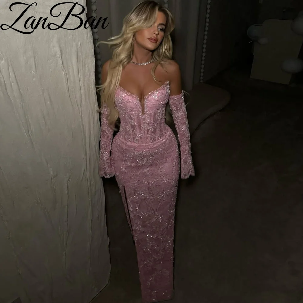 ZanBan Customized New Applique Sequined Sweetheart Collar Full Sleeve Mermaid Bespoke Occasion Evening Elegant Party Prom Gown