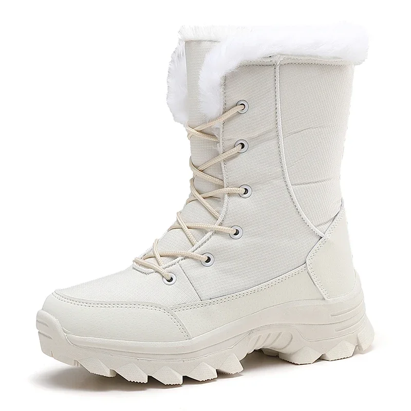 

Adding fleece Snow boots women's High top shoes warm winter outdoor cotton shoes plus cashmere new non-slip cotton women's boots