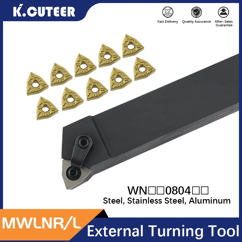 Externo Torneamento Ferramenta Titular Wnmg08 Inserções de Carboneto Torno Barra Cnc Conjunto Ferramentas Corte 1pc Mwlnr1616h08 Mwlnr2525m08 Mwlnl4040r08