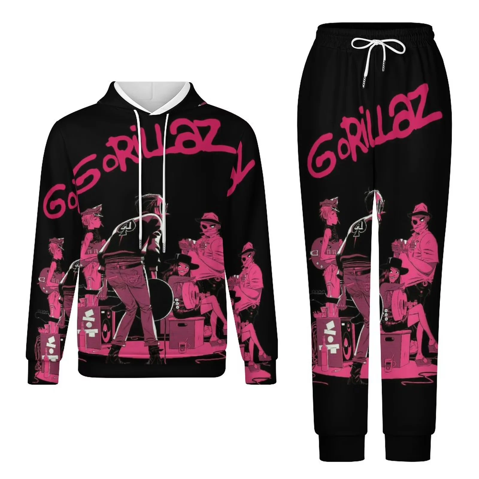 

Рок-группа Gorillaz, комплекты толстовок с 3d принтом, мужские и женские модные толстовки с капюшоном + брюки, комплекты из 2 предметов, спортивный костюм для косплея, мужские комплекты из 2 предметов