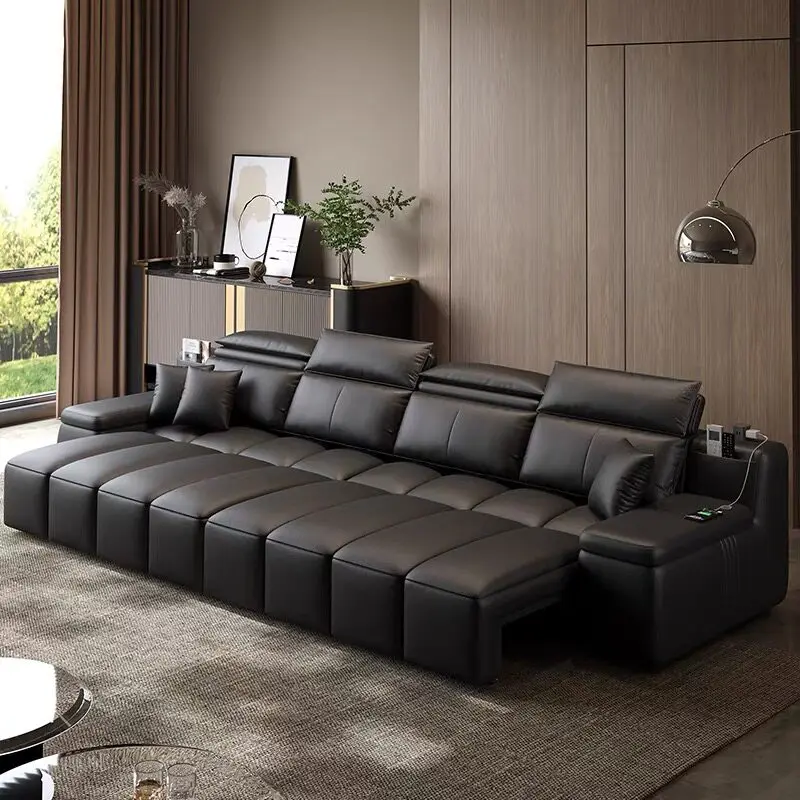 Breathable Electric Recliner Sofa Armrest Design Luxury Massage Electric Recliner Sofa Black Italian Schlafsessel Furniture