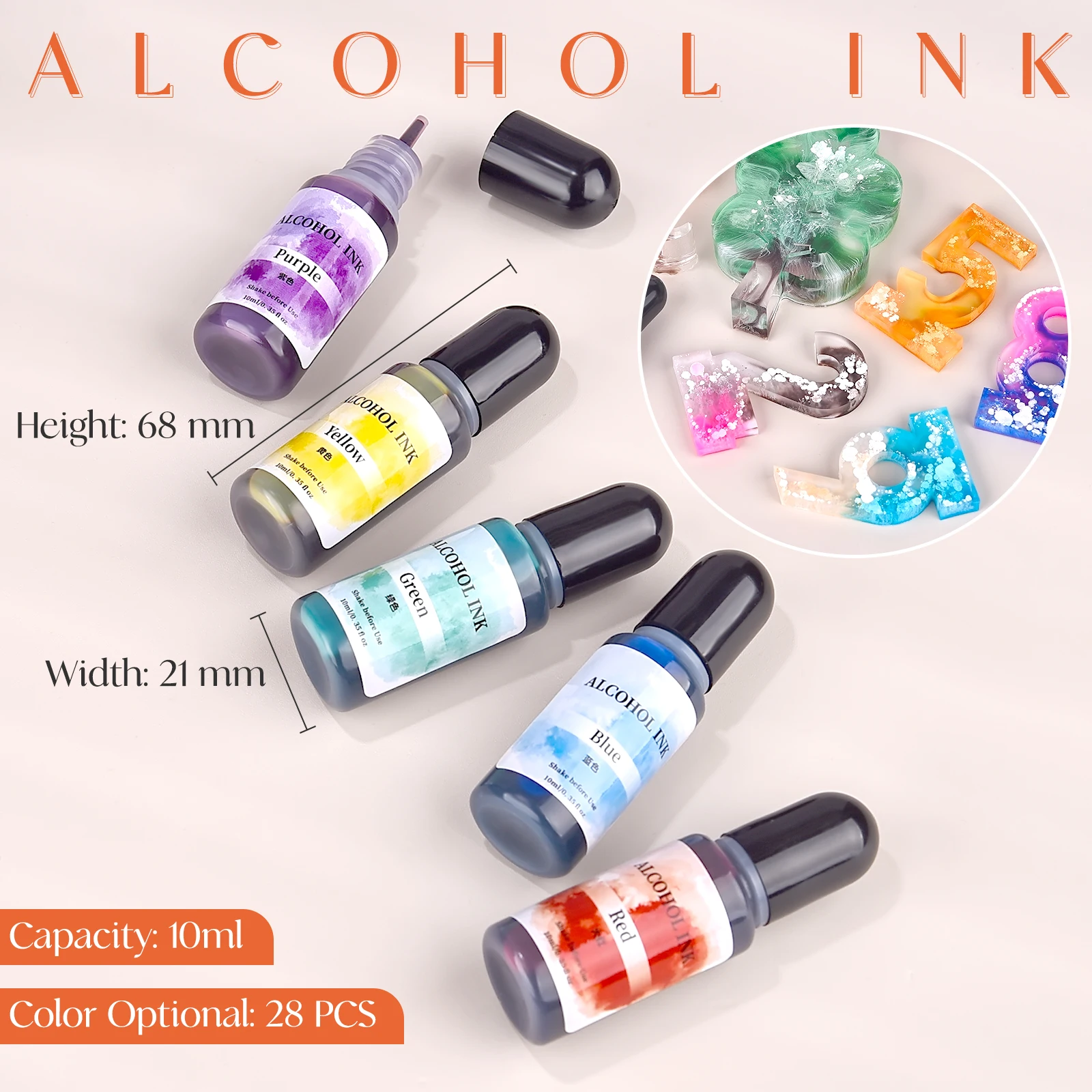 10ml Art Ink Alcohol Resin Pigment Liquid Colorant Dye Ink Diffusion For Epoxy Resin DIY Jewelry Making Liquid Resin Dye