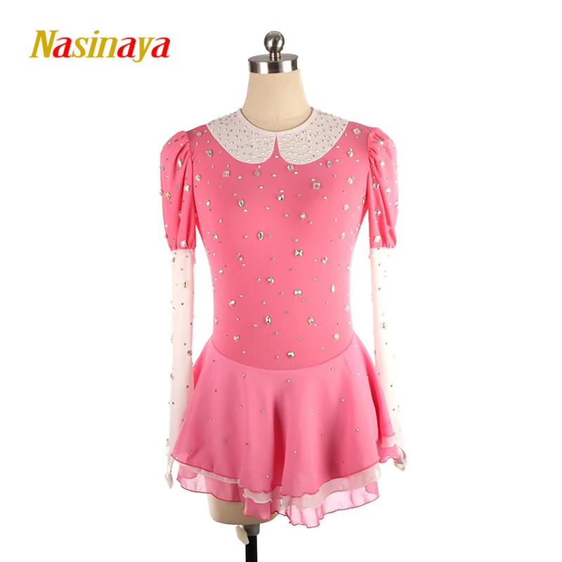 Nasinaya Figure Skating Dress Customized Competition Women's Children's Rhythmic Gymnastics Performance Costume Pink