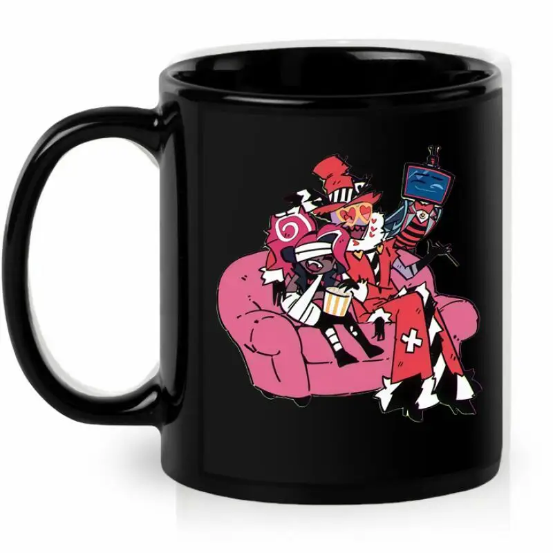 

Керамическая кружка для Hazbin Hotel Vox 3 Vees Velvet, аниме-мультфильм, 330 мл, керамическая чашка для воды, кофе, завтрака ﻿ Подарок на день рождения