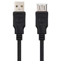 Nanocable USB 2.0 Type A Male to Female Extension Cable Black 10.01.0204-BK 3m