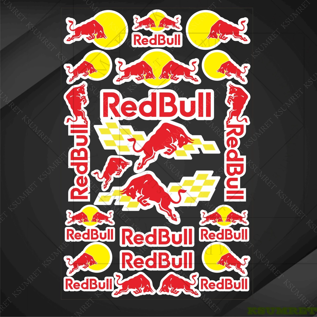 

For Red Bull Motorcycle Stickers Decal Helmet Logo