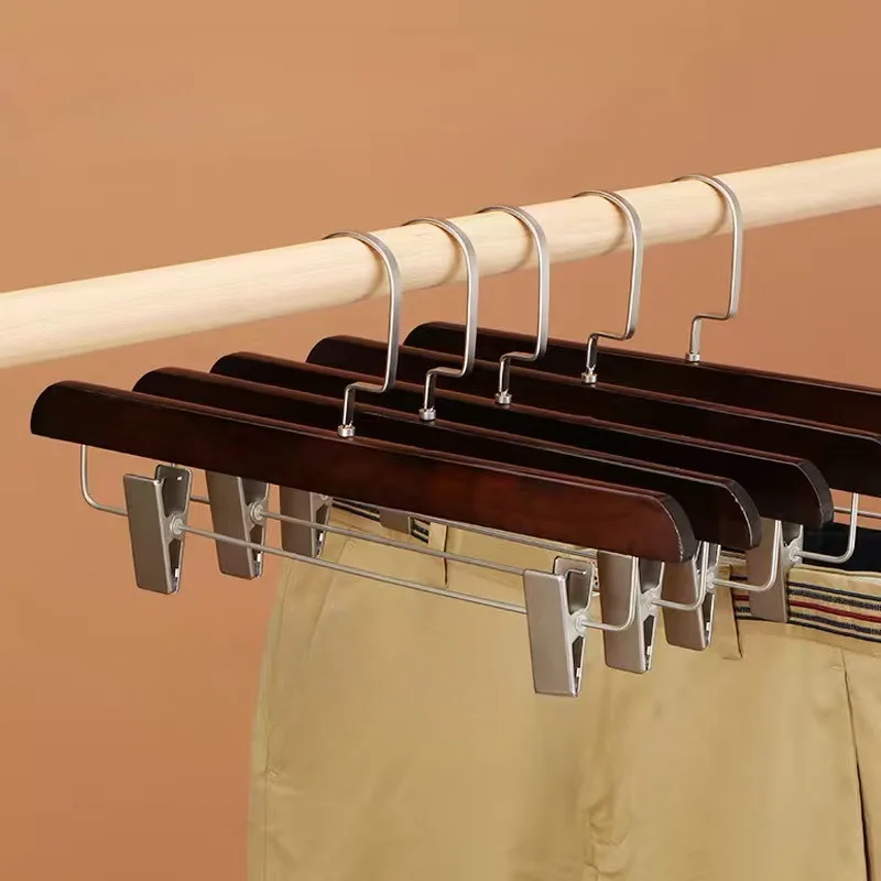 

Anti Slip Solid Wooden Coat Suit Hangers for Men Non Slip Luxury Pant Clothing Store Racks for Hanging Dress Skirts With Hook
