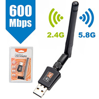 360 portable 600Mbps Dual Band 5GHz Wireless network card Lan USB PC WiFi Adapter Antenna 802.11AC