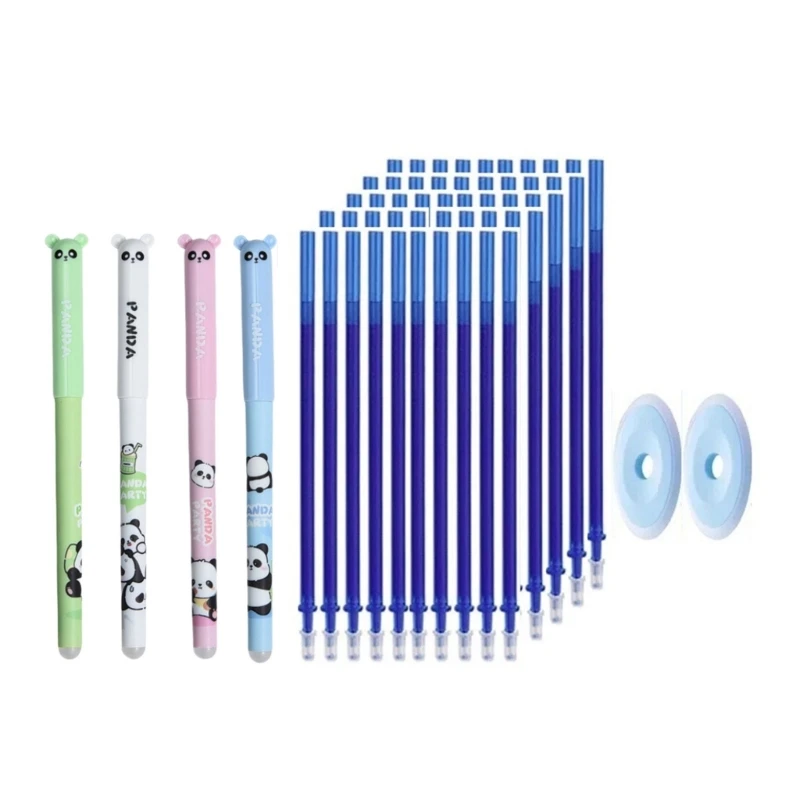 4pcs apagável caneta gel com apagões caneta A borrachas 0,5 mm agulha lisa para escrever caneta gel seco rápido