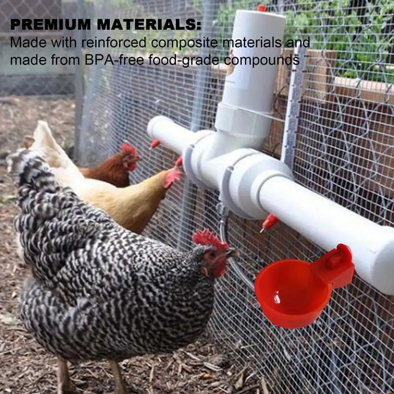 Tazza per bere pollo abbeveratoio automatico mangiatoia per pollo abbeveratoio per pollame in plastica mangiatoia per acqua potabile per pulcini anatra GooseQuail
