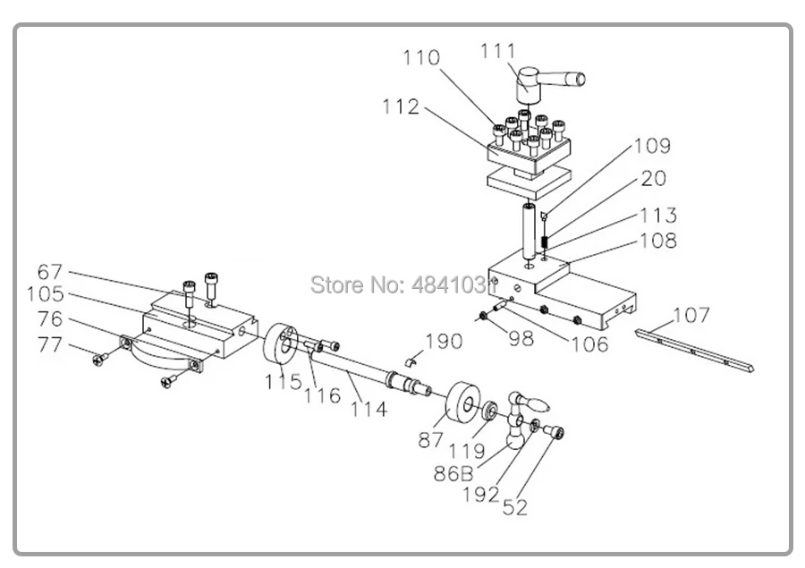 Square Tool Post SIEG C2-112 Metal Tool Holder For JET BD-6