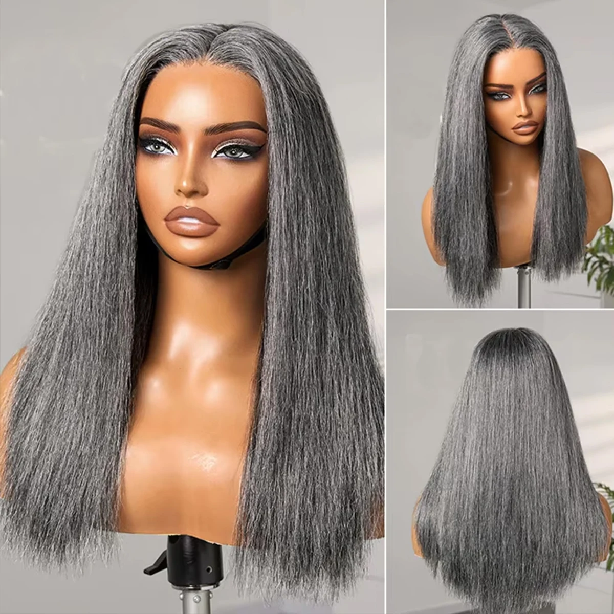 Плотность 220 Серебристо-серый прямой парик из натуральных волос 30 дюймов предварительно выщипанные 13x4 HD прозрачные кружевные фронтальные парики бразильские человеческие волосы