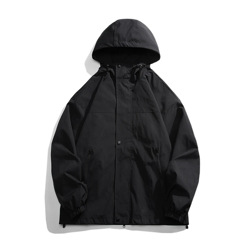 Blouson aviateur à capuche pour hommes, coupe-vent à fermeture éclair, printemps, automne, veste cargo adt, décontracté, sport, 2024