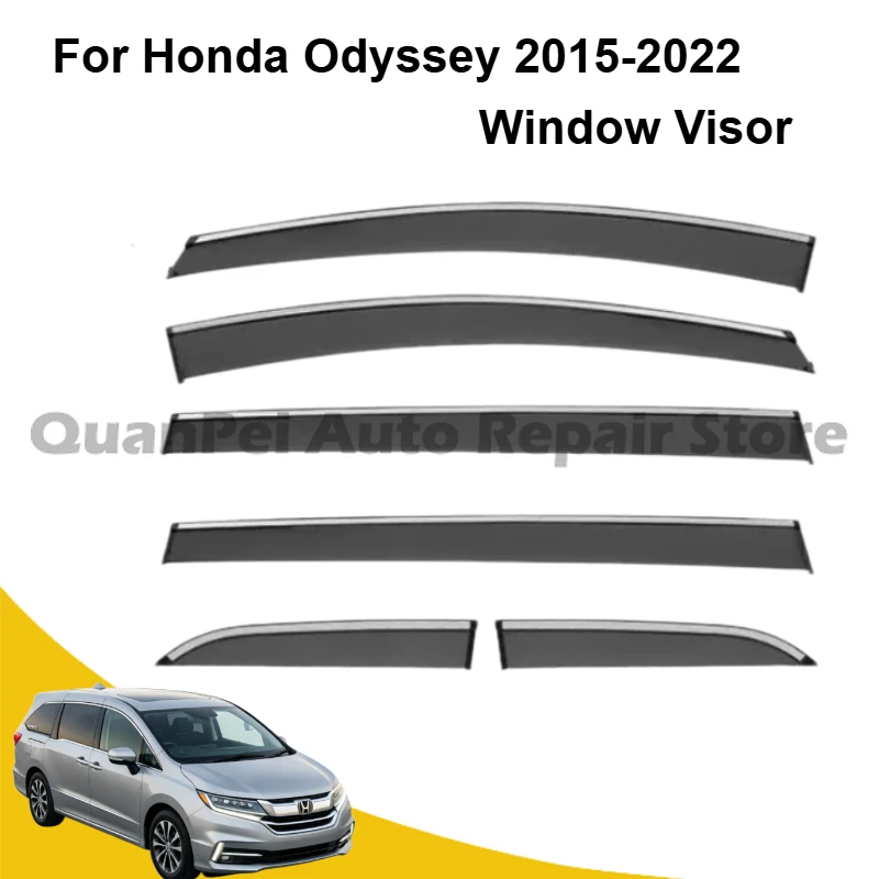 For Honda Odyssey 2015-2022 6PCS Window Visor Rain Guard Side Window Deflector Car Exterior Accessories