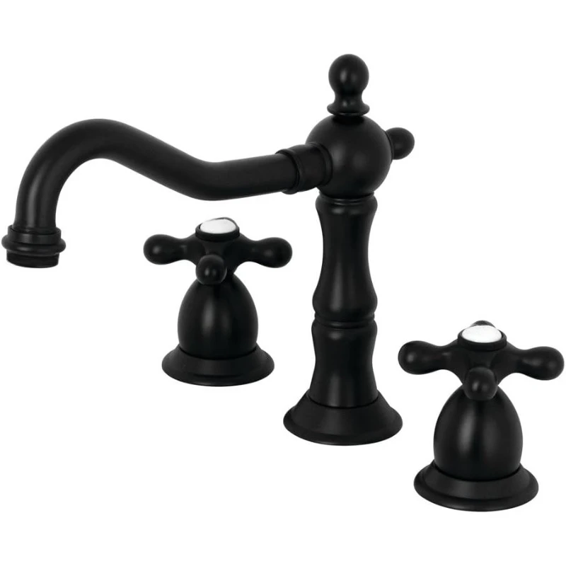 Heritage Widespread Bathroom Faucet, Matte Black,8 x 7.56 x 7.44