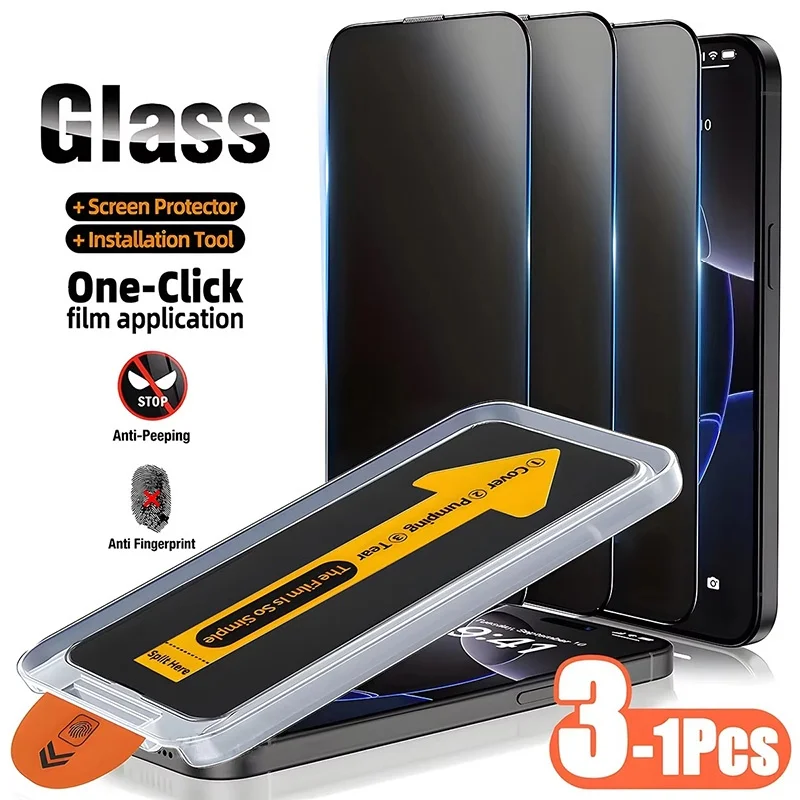 

Matte Privacy Screen Protector For iPhone 17 16 15 14 13 12 11 Pro Max Plus 16e Air XS XR Dust-Free Installation Anti-Spy Glass