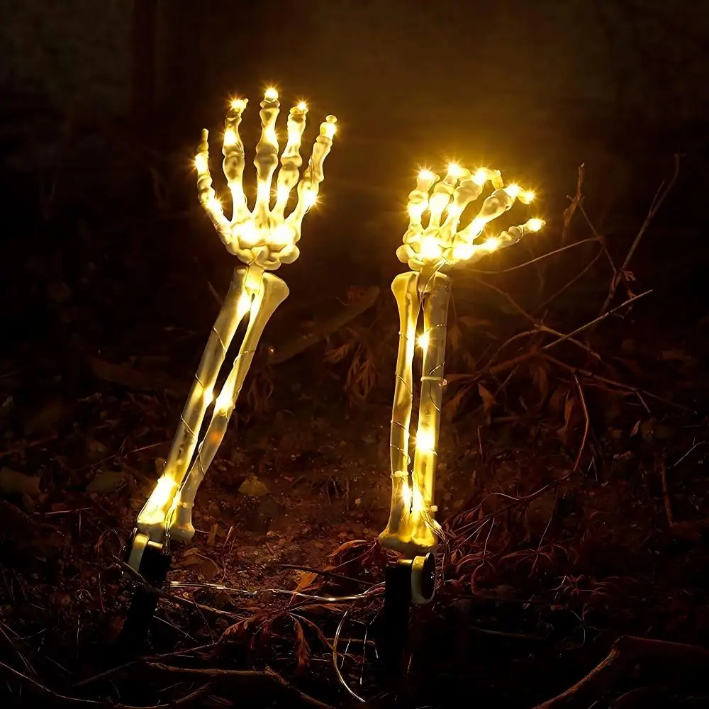 1SET Ground Plug Skeleton Ghost Hand Solar Light, Outdoor Halloween Decorative Light, Suitable for Holiday Courtyard Decoration