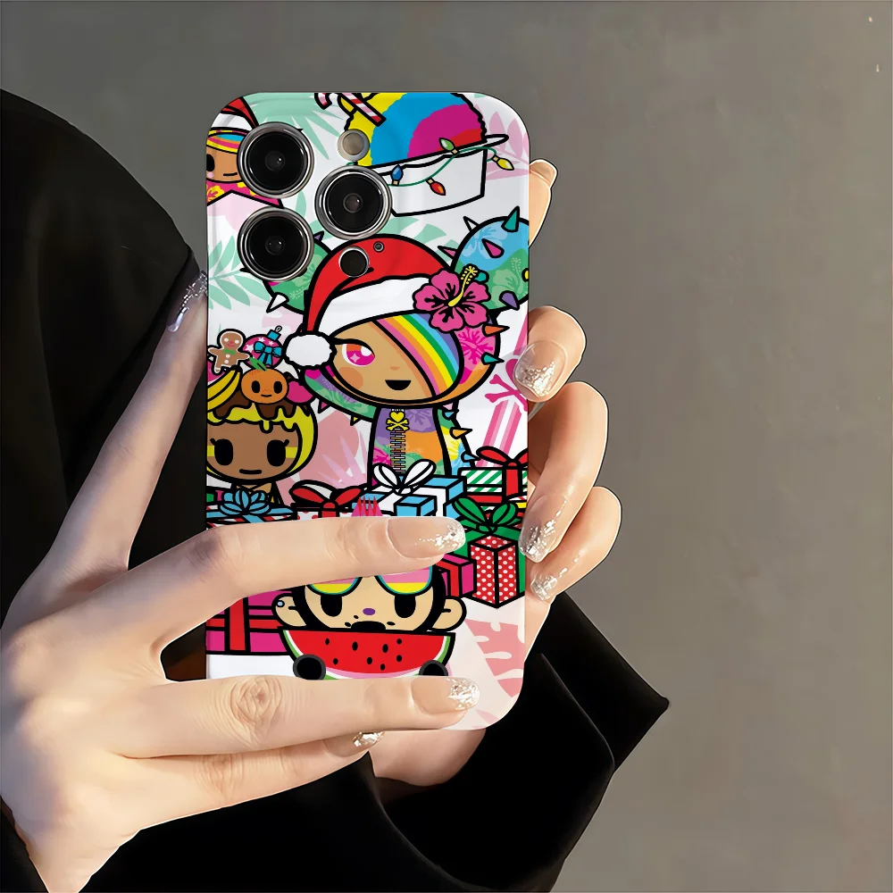 العصرية العلامة التجارية T-tokidokis الكرتون لطيف جراب هاتف آيفون 17 16 15 14 13 12 11 زائد برو ماكس ثقب دقيق صغير مطابقة فيلم Co #5