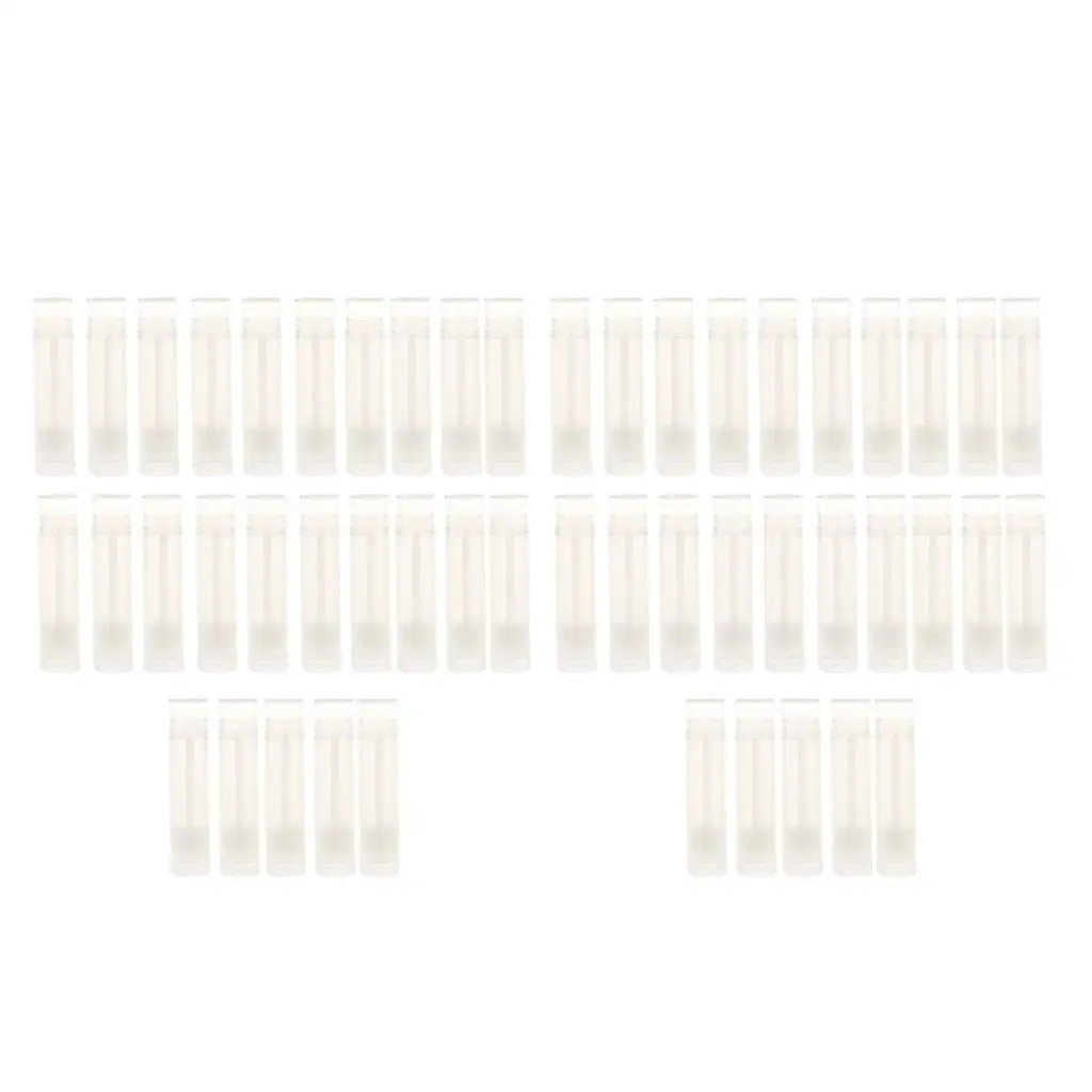 Lip Balm Tube Clear Plastic Round Cosmetic Bottle Empty Lipstick Case DIY Lipstick Molding Kit Compatible 50 Pcs for Travel Use