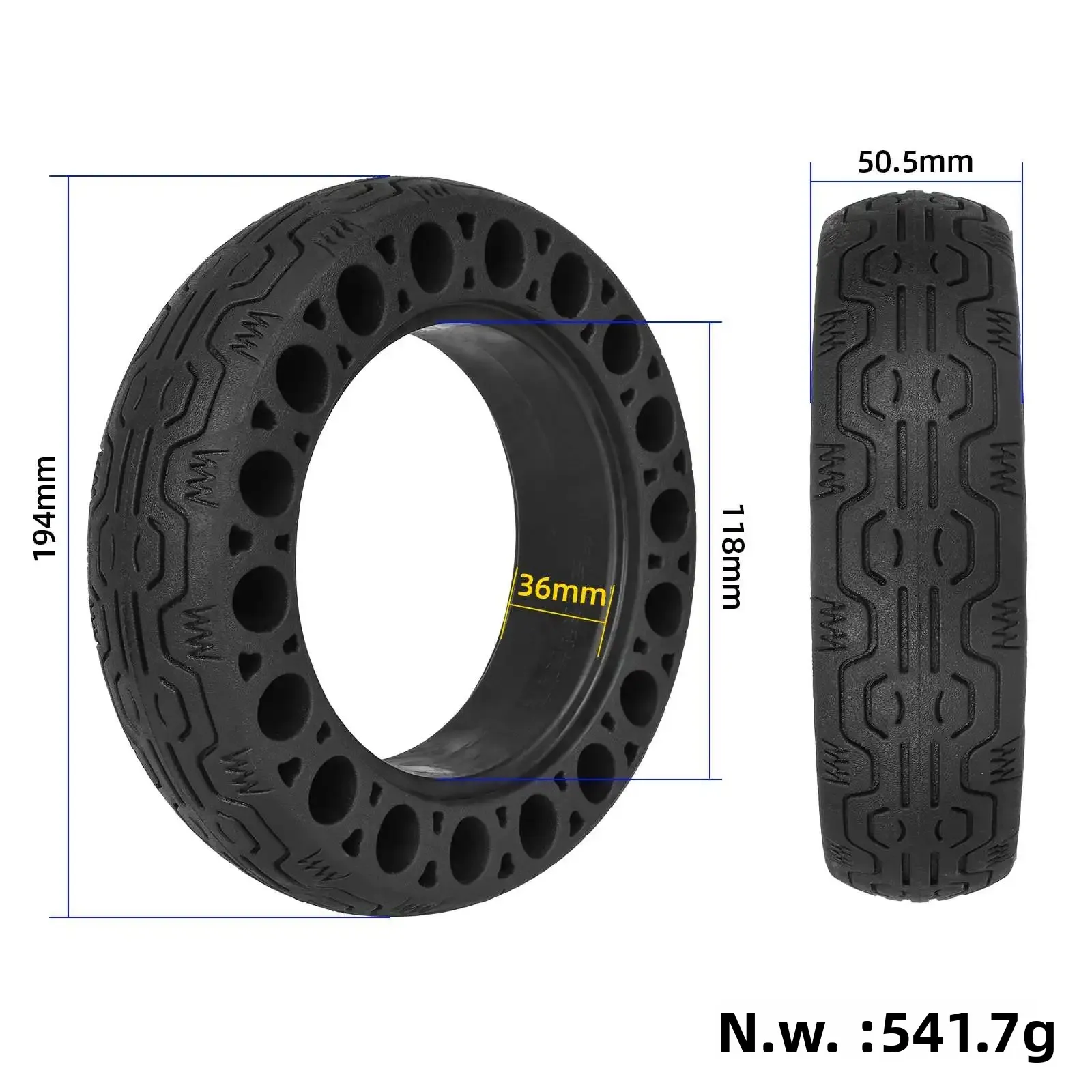 8*2 إطار مجوف مقاوم للثقب 8 بوصة إطار على شكل قرص العسل لعجلة المحرك الخلفي سكوتر كهربائي أجزاء الإطارات الصلبة مع فتحة للبطاقات 36 مللي متر