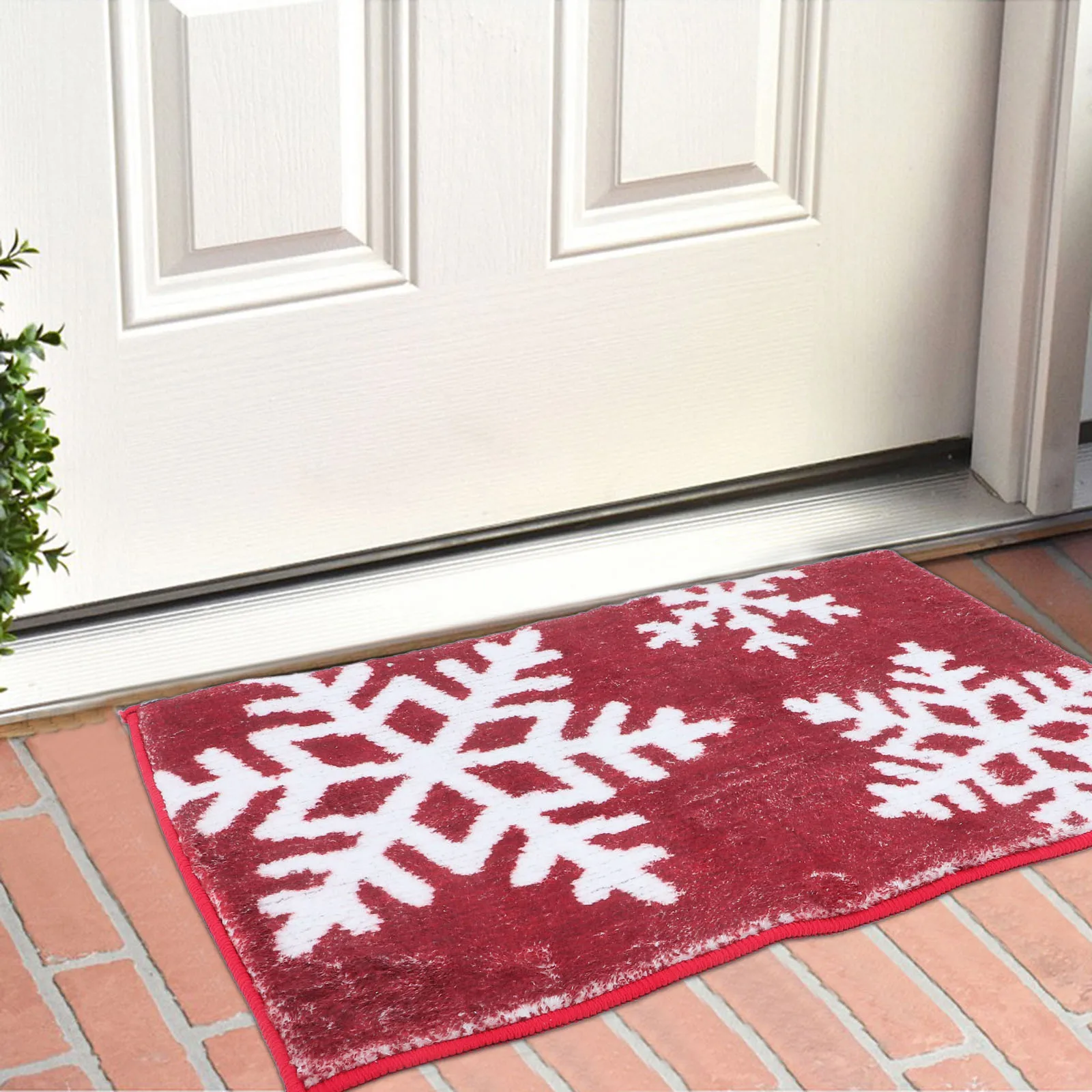 

2Pcs Christmas Bathroom Rug Set Soft Non Slip Mats Indoor Entryway Rug Holiday Floor Mats Warm Comfortable Outdoor Floor Mat