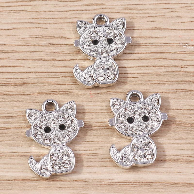 Tusember 10 Stück 17*21mm Niedliche Kristall-Häschen-Anhänger für DIY Handgemachten Schmuck, Armband-, Halsketten- und Ohrring-Zubehör – Detail 4