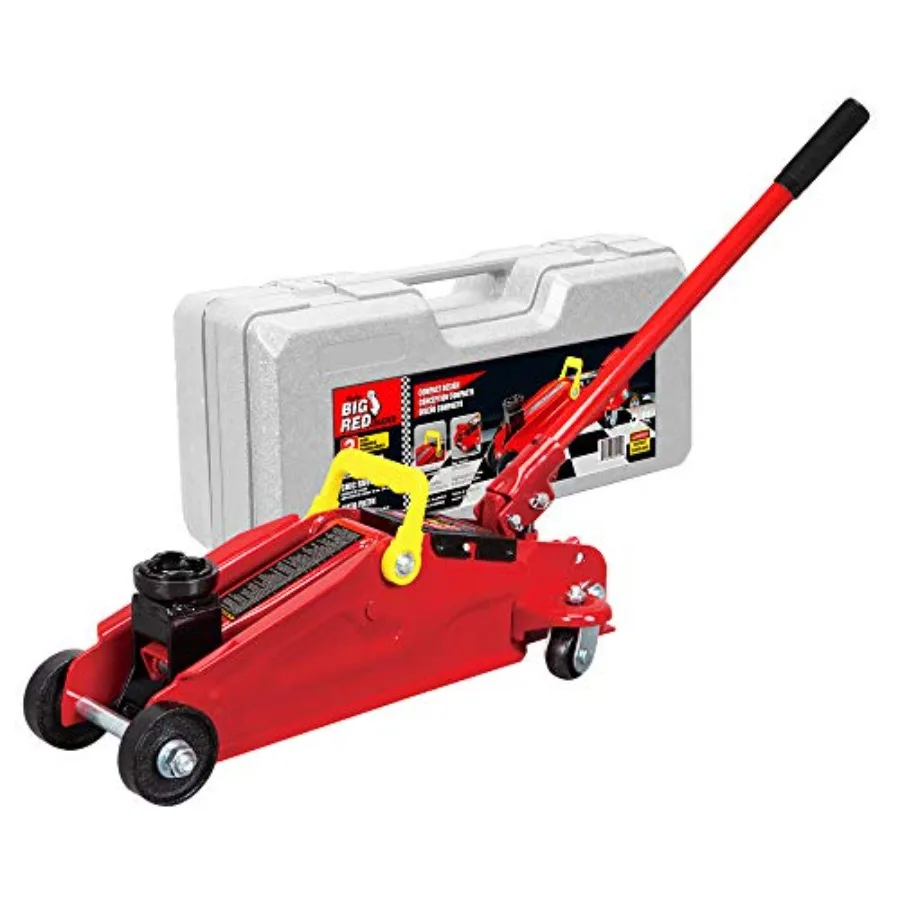 

T82012 Hydraulic Trolley Service/Floor Jack with Blow Mold Carrying Storage Case 2 Ton 4 000 lb Ccity Red