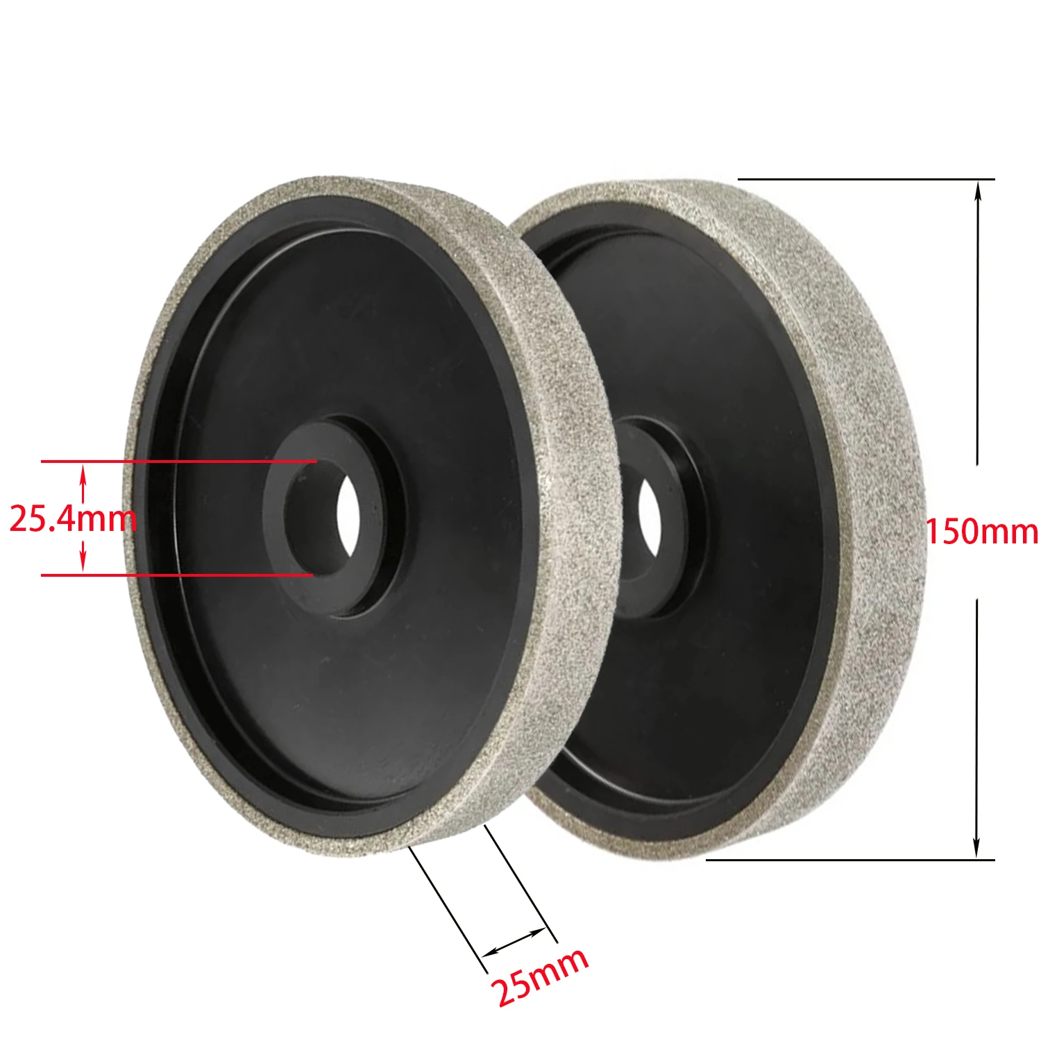 6 นิ้ว Diamond Electroplating Parallel บดล้อหยก Jadeite Amber ขี้ผึ้งดิบหินบดและ Peeling เครื่องมือ 150x25.4x25