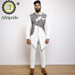 Conjunto de Blazer y pantalones con estampado de botonadura única para hombre, trajes africanos, trajes formales con pañuelo, 2416031