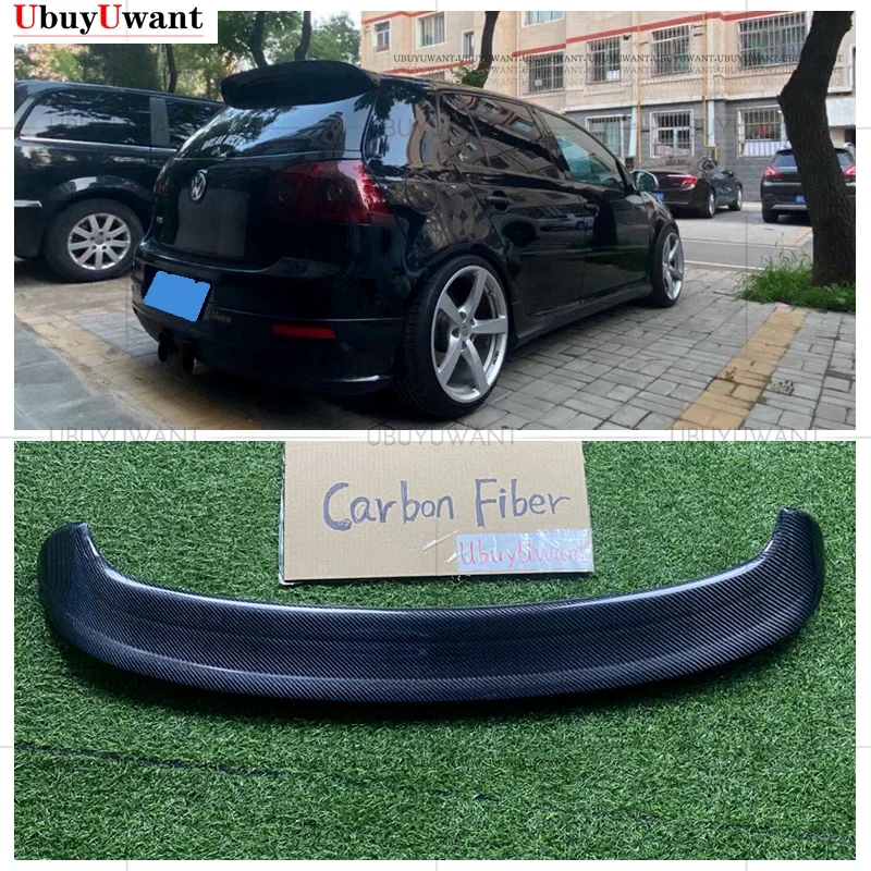 Car Rear Roof Lip Spoiler For Volkswagen VW Golf 5 V MK5 R32 GTI 2006-2009 Car Rear Trunk Spoiler Wing Boot Lip Carbon Fiber