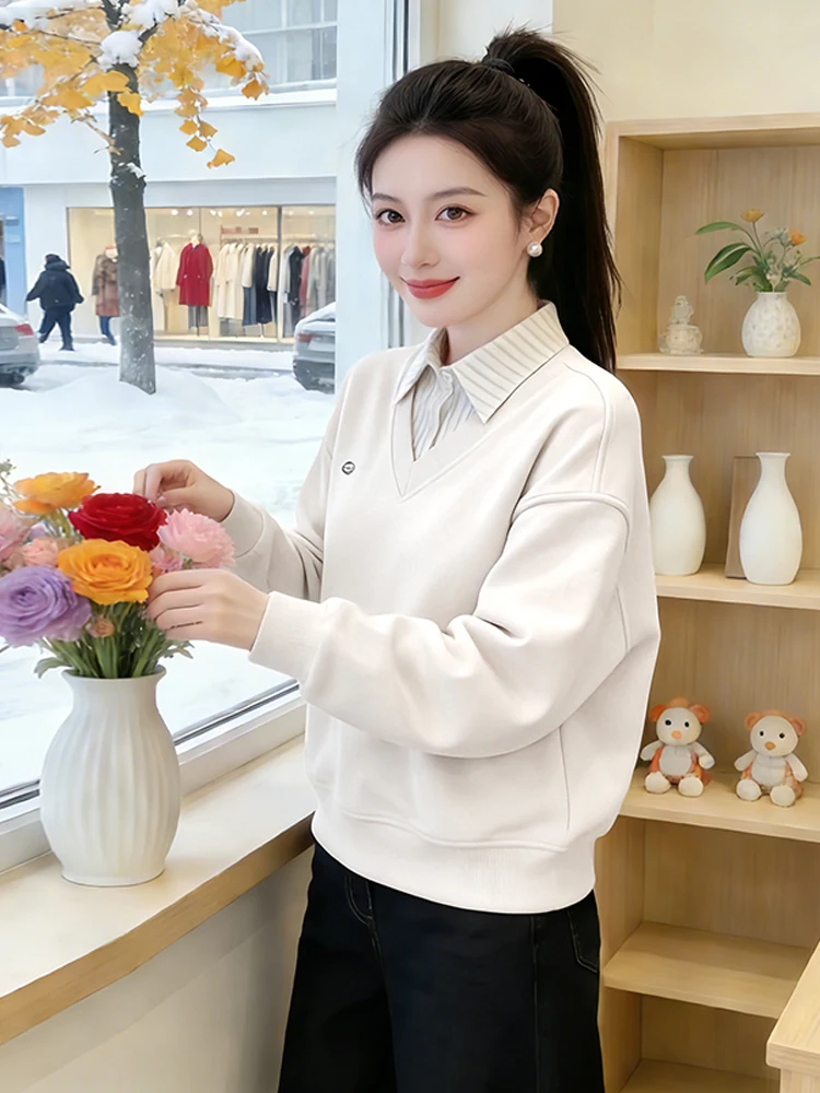 

Loose Long Sve Women's Sweatirt Korean Sle Faionable Streetwear Spring Autumn Small Fraance Windbreaker