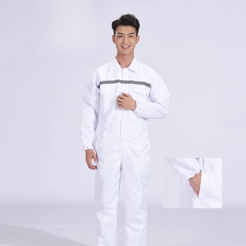 Tuta da Lavoro con Strisce Riflettenti per Uomo, Resistente, Antipolvere, per Officina e Sicurezza