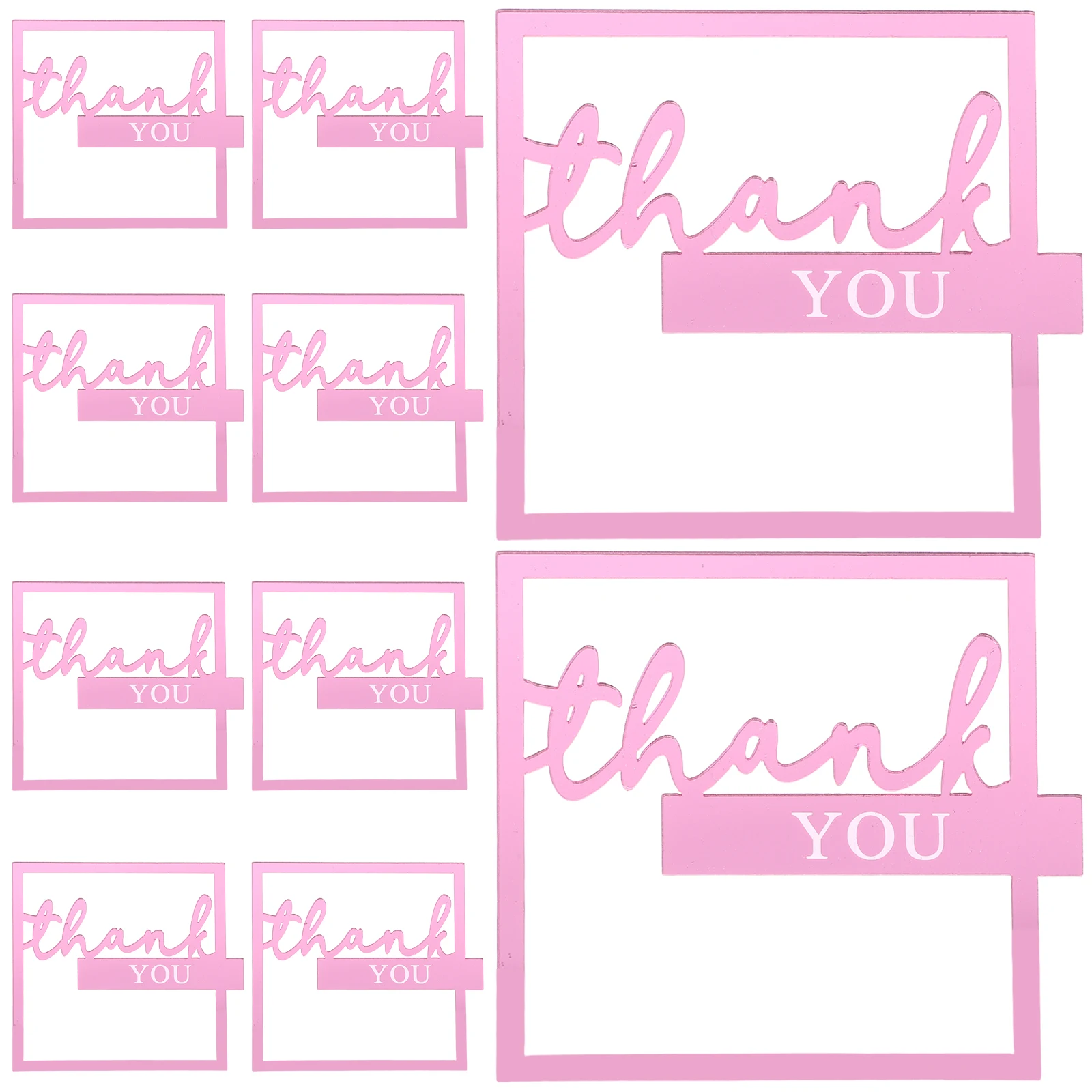 

10pcs Acrylic Cake Toppers Decorative Insert Birthday Wedding Party Supplies Cupcake Decorations Thank You Charms Special