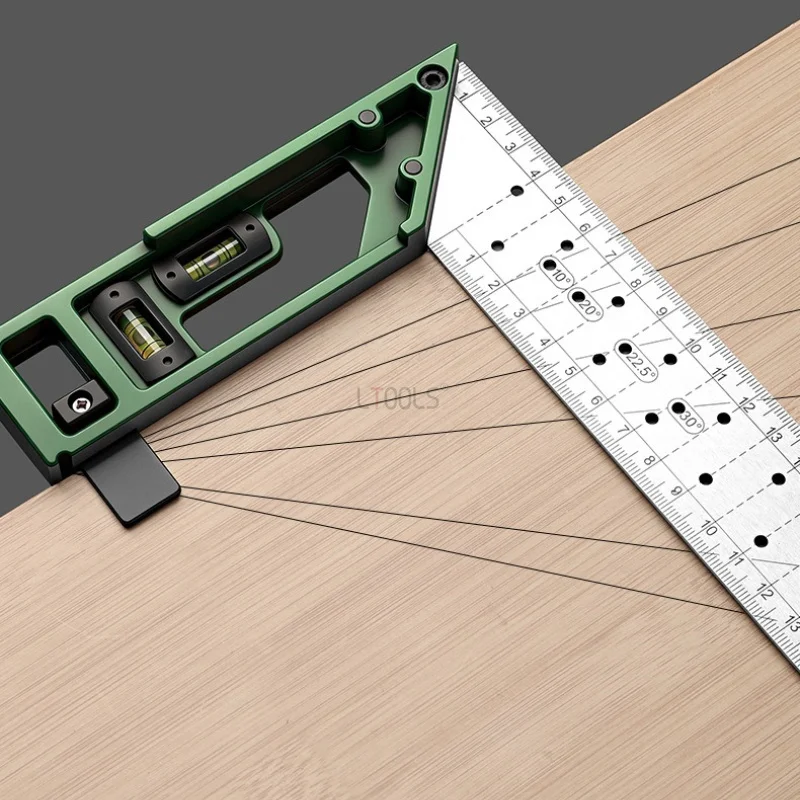 Quick-positioning Woodworking Angle Ruler High-precision L-shaped Right Angle Ruler Multi-angle Stainless Steel Measuring Ruler
