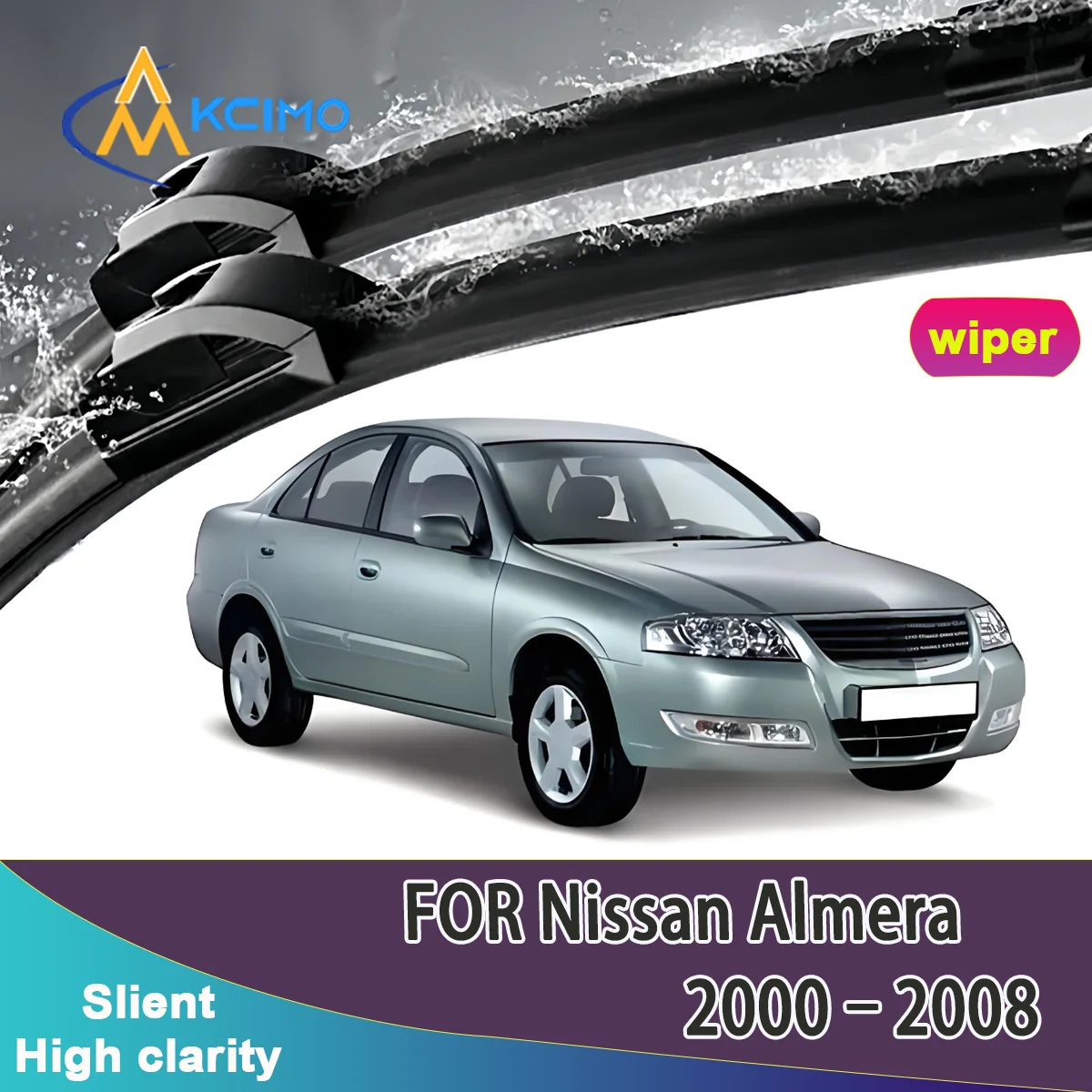 

2pcs Quality Windscreen Silent Black Car Rain Brush Suitable for Nissan Almera N16 2000-2008 Nissan Bluebird Sylphy Auto Wipers