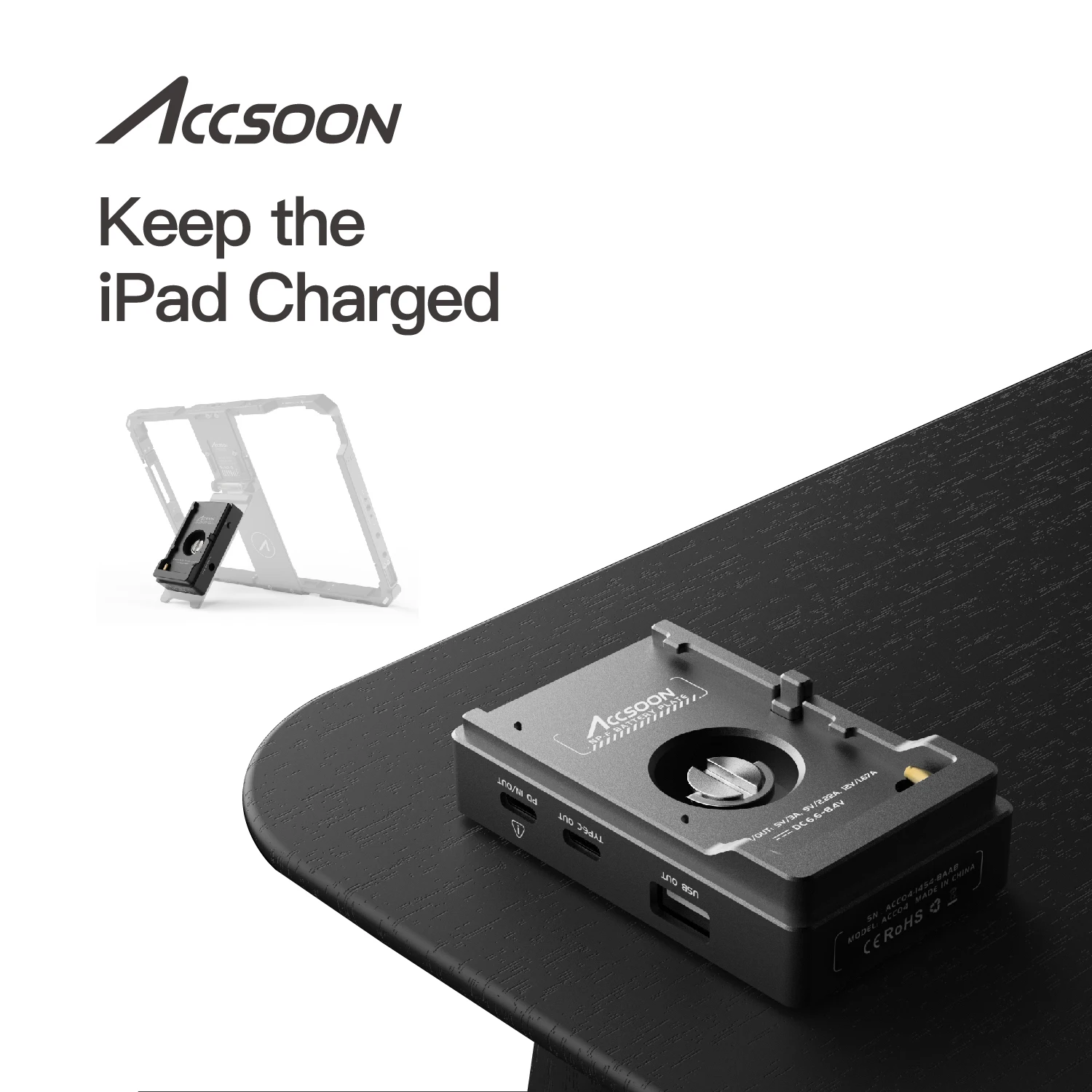 Accsoon iPad PowerCage Ⅱ iPad Rabbit Cage NP-F Battery Plate Adapter Charging Module Can Be Matched Seemo